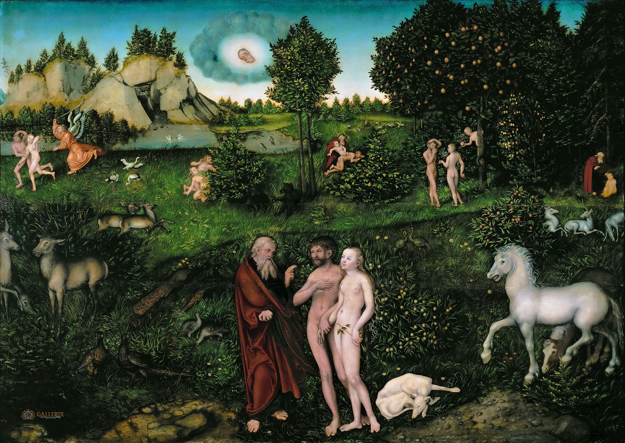 Лукас Кранах Старший. Адам и Ева в Эдеме.